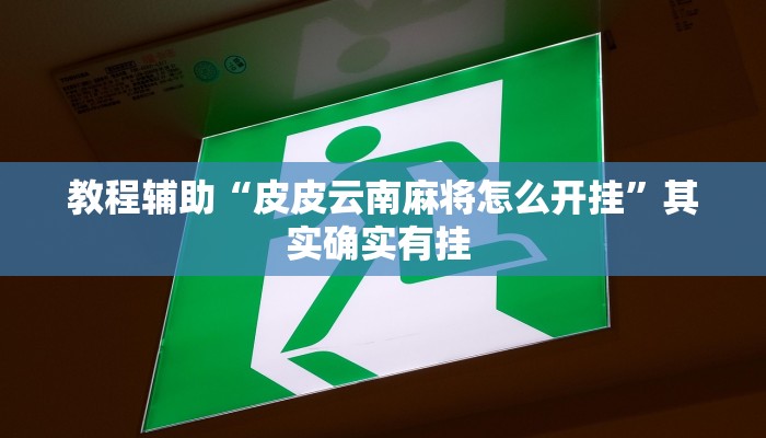 教程辅助“皮皮云南麻将怎么开挂”其实确实有挂 