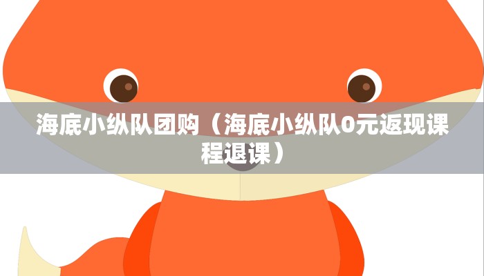 海底小纵队团购（海底小纵队0元返现课程退课）