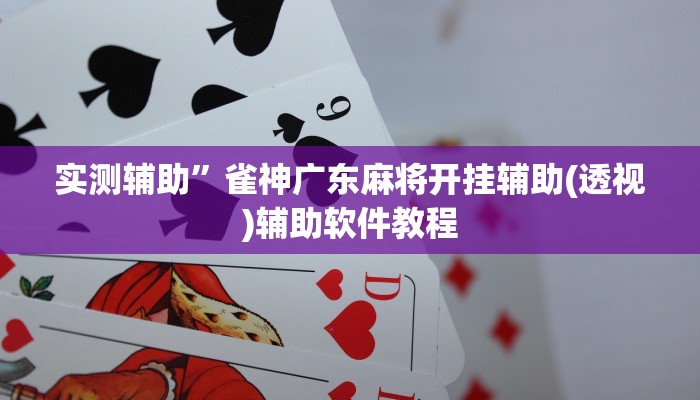 实测辅助”雀神广东麻将开挂辅助(透视)辅助软件教程